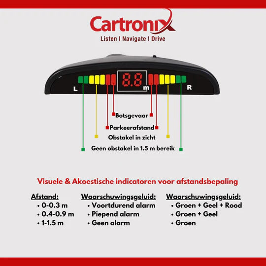 Parkeersensoren | Zwart | Parkeerhulp | CTX-RP35
