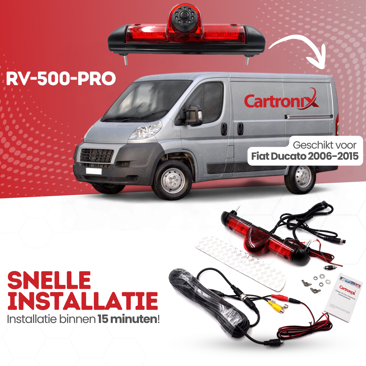 Fiat Ducato Third Brake Light Reversing Camera | 2006 to 2015 | Night Vision | HD Image
