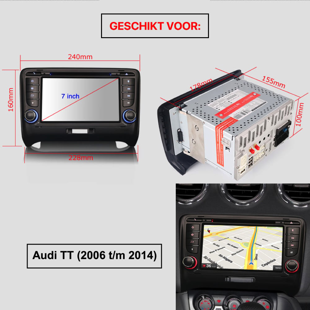 Autoradio Audi TT | CarPlay wireless | Android 14