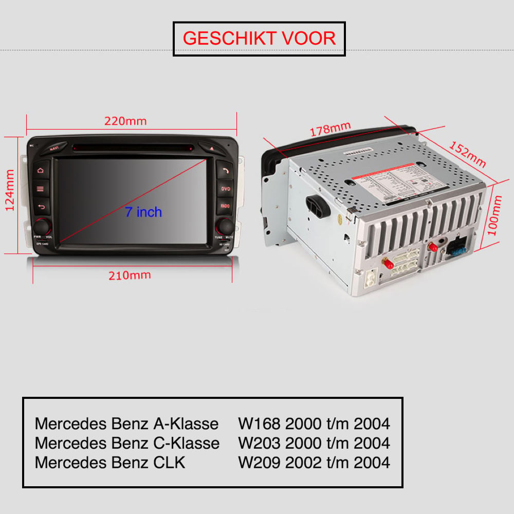 Mercedes Classe G | Android 16 | Autoradio | 2001 à 2006 | CarPlay & Android Auto