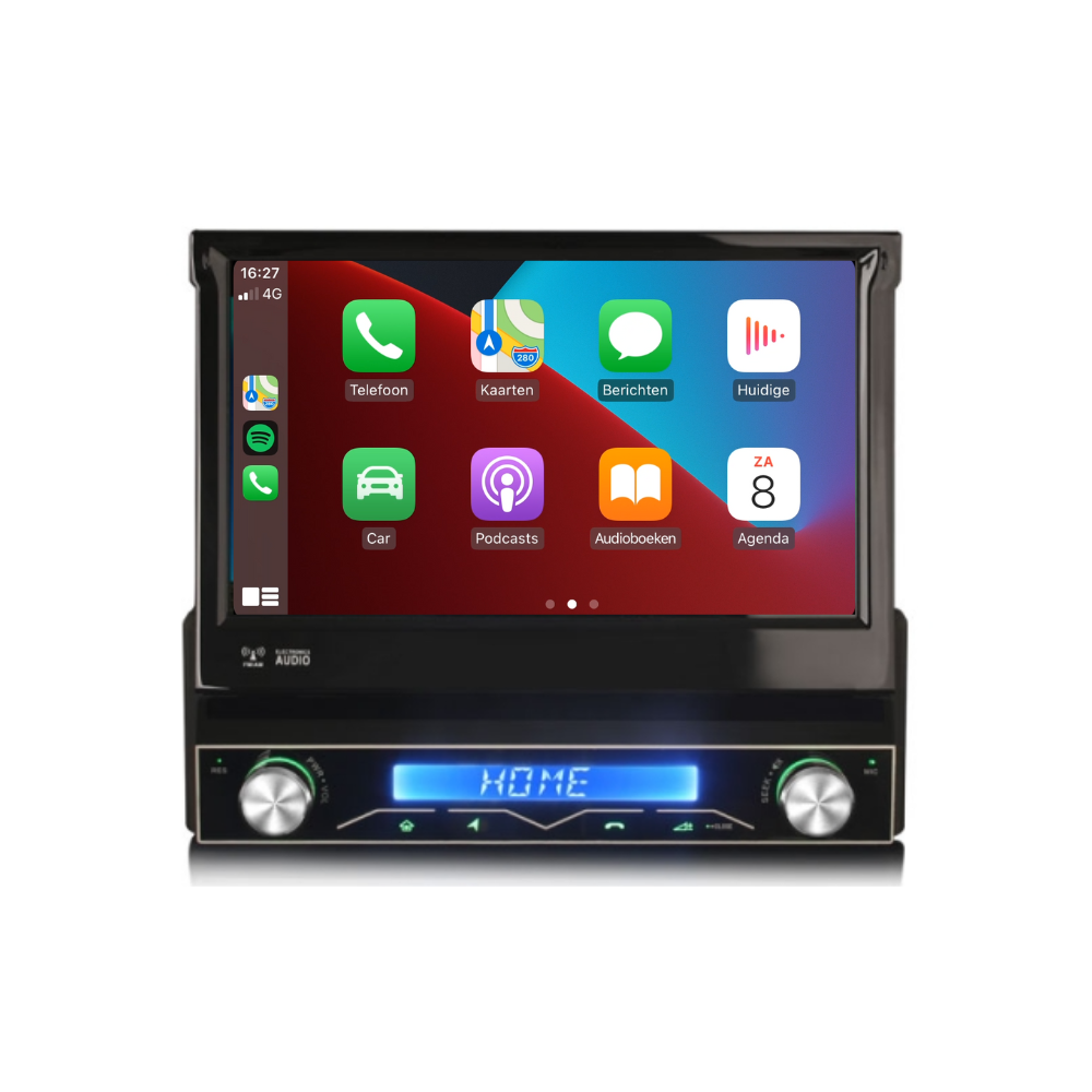 Autoradio 1 DIN con schermo a scomparsa | Android Auto | Android 16 | Cartronix