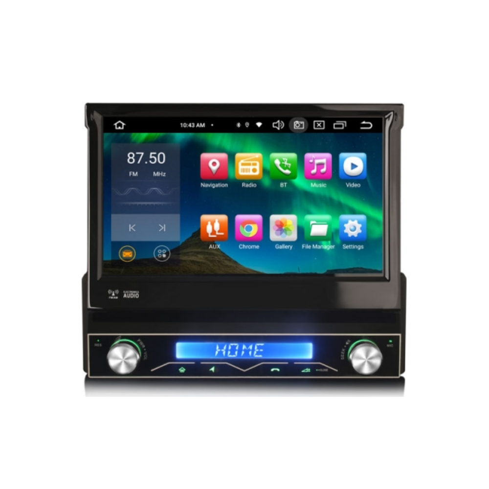 Autoradio 1 DIN con schermo a scomparsa | Android Auto | Android 16 | Cartronix