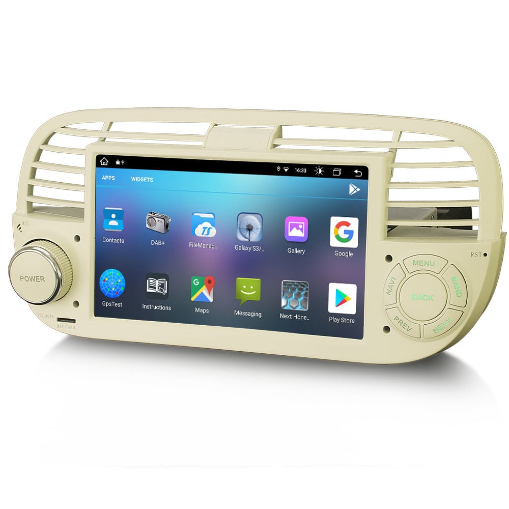 Fiat 500 CarPlay | 2007 a 2015 | Autorradio Android 16 beige