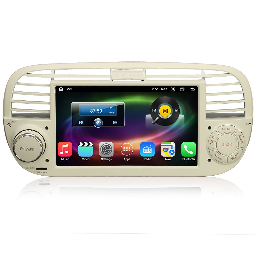 Fiat 500 CarPlay | 2007 a 2015 | Autorradio Android 16 beige