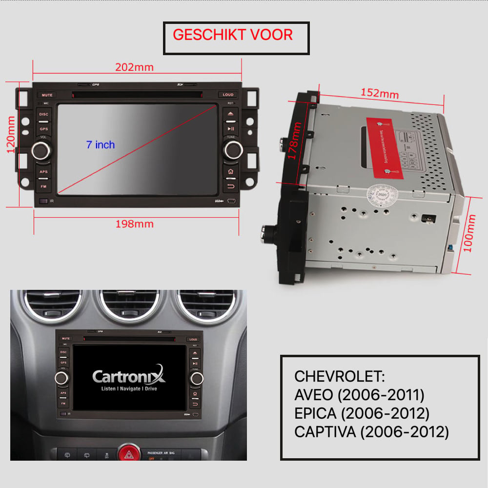 Chevrolet Aveo Epica Captiva CarPlay | 2006 t/m 2012 | Android Auto