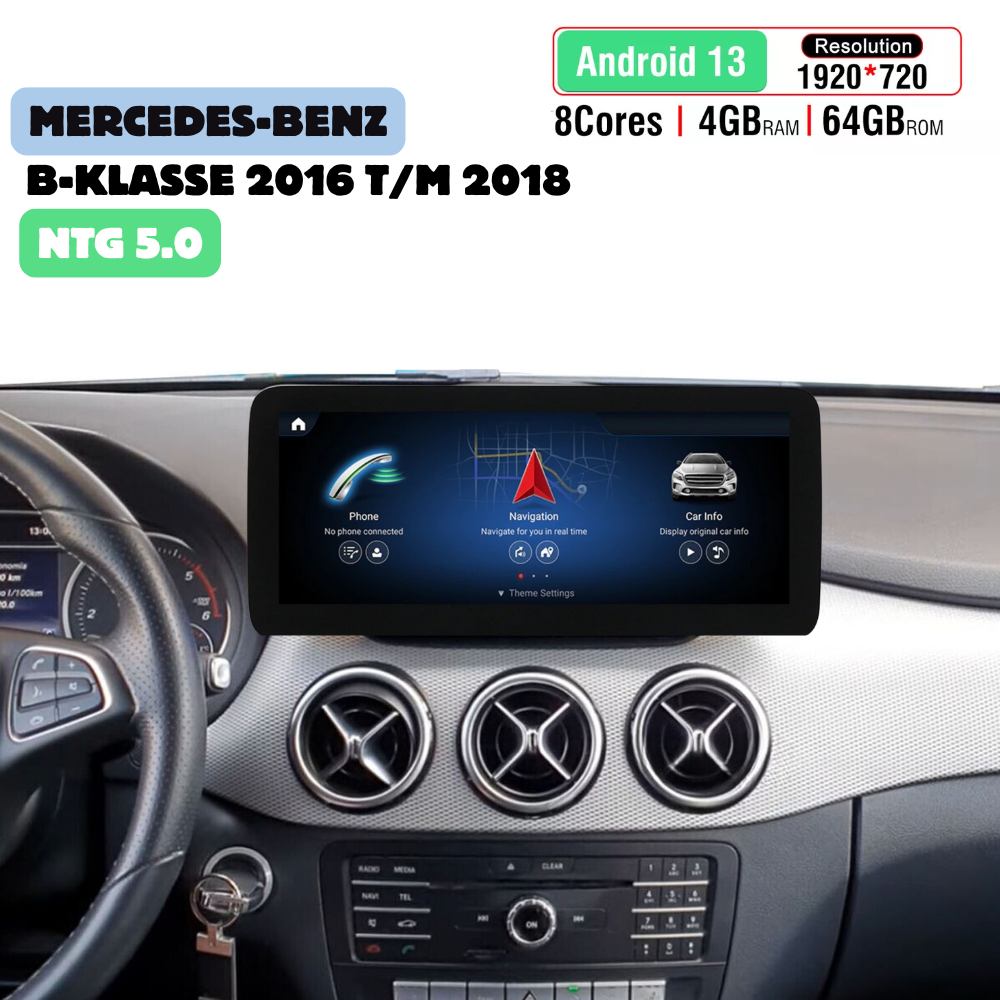 Radio samochodowe CarPlay do Mercedes Klasy B 2015-2018 | Android Auto | NTG 5.0