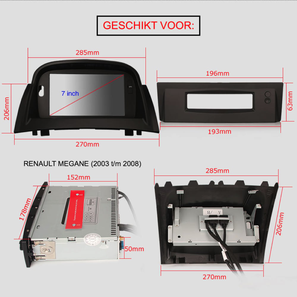 Autoradio Renault Megane II | CarPlay | Android 16 | 64GB