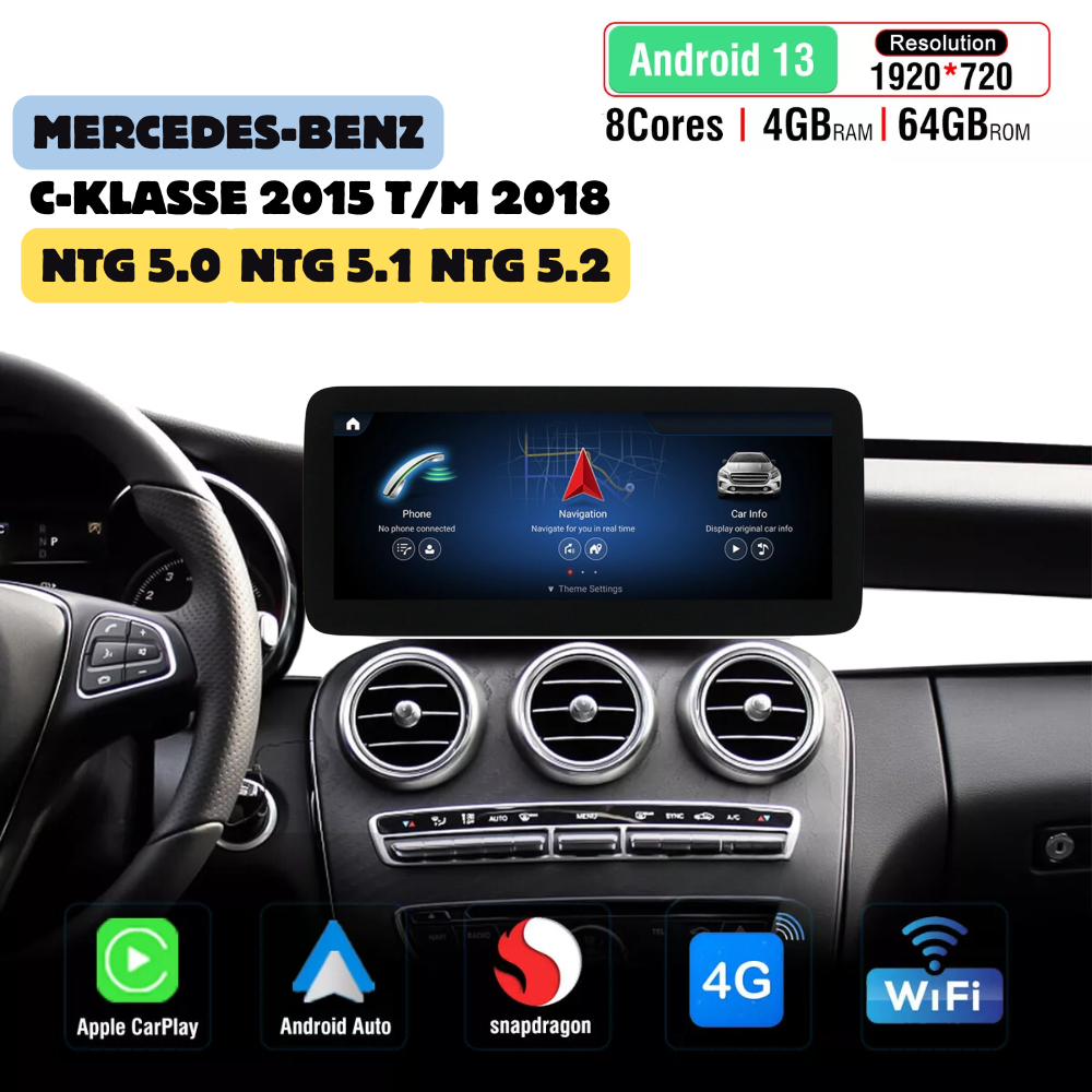 Mercedes C-Klasse CarPlay Autoradio 2014 bis 2018 | Android Auto | NTG 5.0