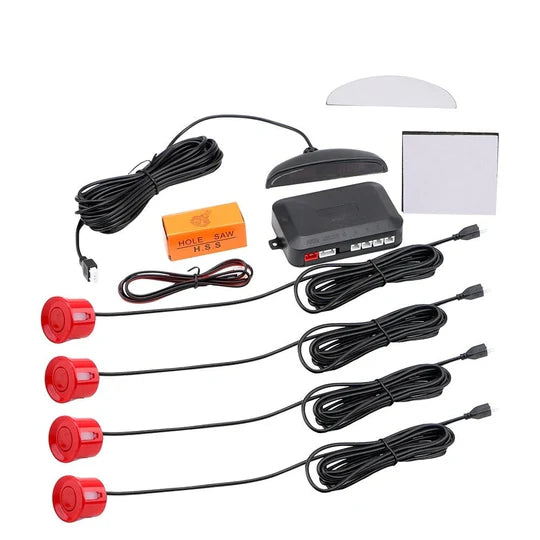 Parkeersensoren set | 4 sensoren | Geluid en Display | Rood