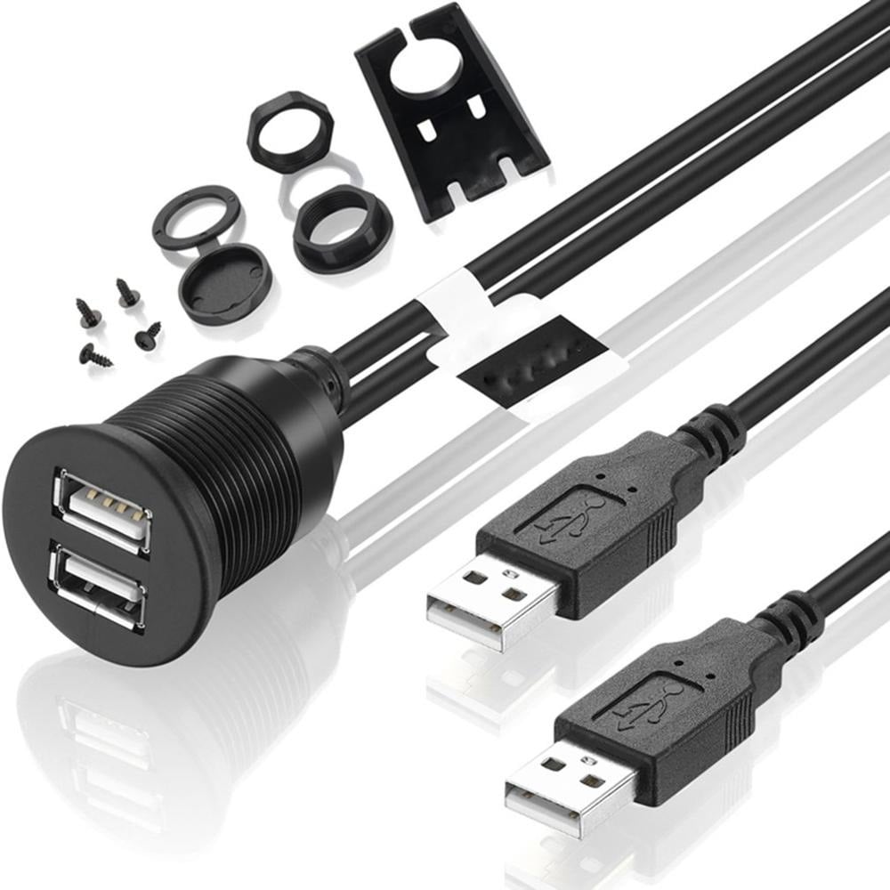 Cartonix | CTX-3300 | Cavo da incasso da 1 metro con doppia porta USB per cruscotto