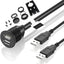Cartonix | CTX-3300 | 1 meter Flush Mount Cable with Dual USB Port for Dashboard